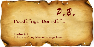 Polónyi Bernát névjegykártya